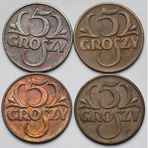 5 pennies 1928-1938 - set (4pcs)