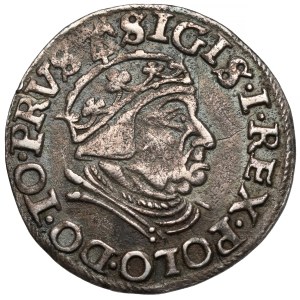 Sigismund I the Old, Trojak Gdansk 1539 - PRVS - with cross