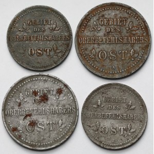 Ober-Ost., 2-3 kopecks 1916 A and J - set (4pcs)