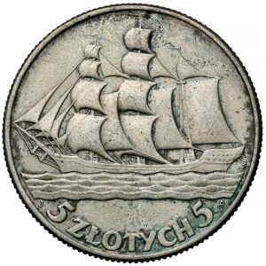 Sailing ship 5 zlotych 1936