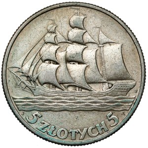 Żaglowiec 5 złotych 1936
