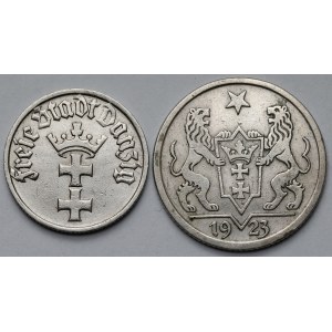 Danzig, 1 a 1/2 guldenov 1923 a 1932 - sada (2ks)