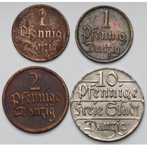 Danzig, 1-10 fenigs 1923-1937 - set (4pcs)