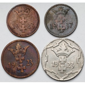 Danzig, 1-10 fenigs 1923-1937 - set (4pcs)