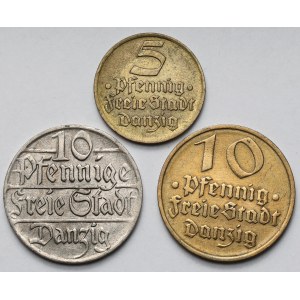 Danzig, 5-10 fenigs 1923-1932 - set (3pcs)