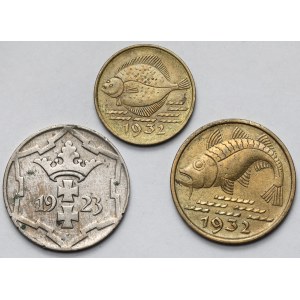 Danzig, 5-10 fenigs 1923-1932 - set (3pcs)