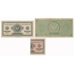 500,000, 1 million mkp 1923 and 1 gr 1924 - set (3pcs)