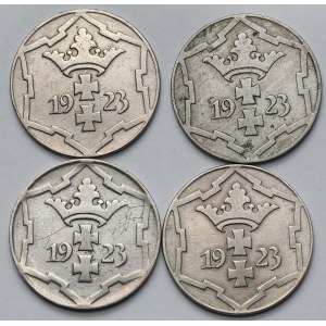 Danzig, 10 fenigs 1923 - set (4pcs)