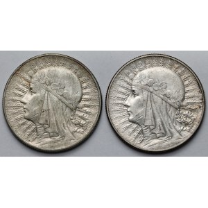 Hlava ženy 5 zlatých 1933-1934 - sada (2ks)