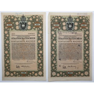 VIII Austrian War Loan, 2x 1,000 crowns 1918 (2pc)