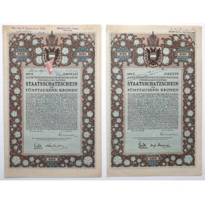 VIII Rakúska vojnová pôžička, 2x 5 000 korún 1918 (2ks)