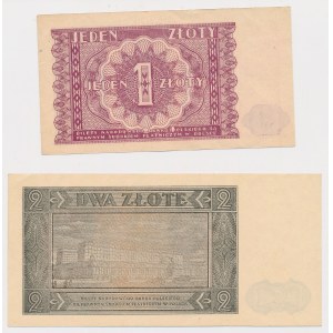 1 zloty 1946 and 2 zloty 1948 BR - set (2pcs)
