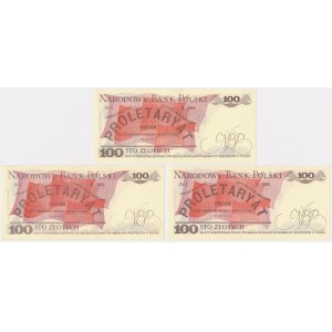 100 zloty 1979-1982 - GM, KL, KY - set (3pcs)