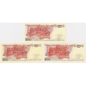 100 zloty 1979-1982 - GM, KH, KY - set (3pcs)