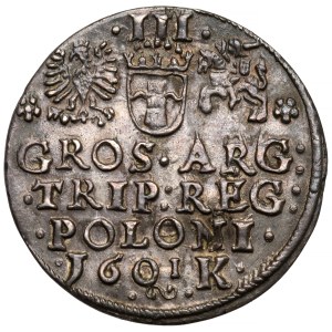 Zygmunt III Waza, Trojak Kraków 1601 - w lewo