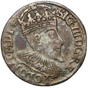 Sigismund III Vasa, Trojak Olkusz 1594 - mark on Av. - rare