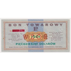 PEWEX, $50 1969 - MODEL - Ei - running number leveled, perforations MODEL.