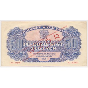 WZÓR 50 złotych 1944 ...owe - Hd 123456 / 789000 - seria zastępcza