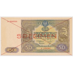 SPECIMEN 50 zloty 1946 - A 1234567 / 8900000