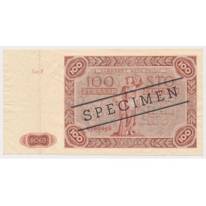 SPECIMEN 100 złotych 1947 - Ser.F 0000000