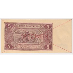 SPECIMEN 5 zlotys 1948 - AL 1234567