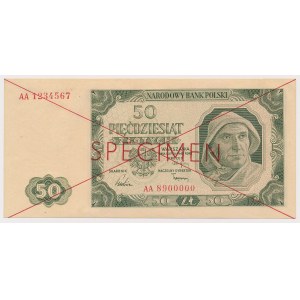 SPECIMEN 50 złotych 1948 - AA 1234567 / 8900000