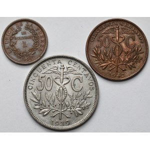 Bolivia, Bolivianio and 50 centavos 1939-1951 - set (3pcs)