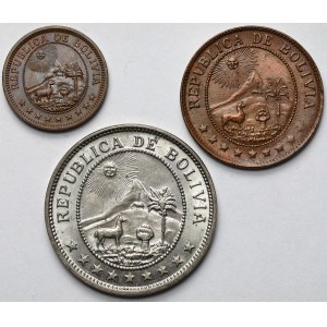 Bolivia, Bolivianio and 50 centavos 1939-1951 - set (3pcs)