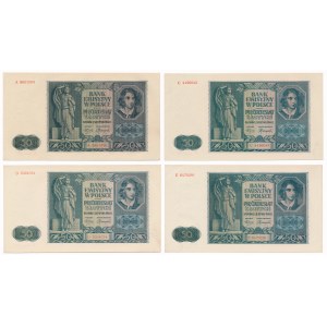 50 zl 1941 - A, C, D, E - set (4pcs)
