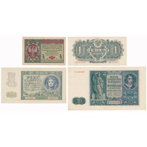 General 1/2 mkp 1916, 1 - 50 zloty 1941-1944 - set (4pcs)