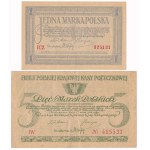 1 and 5 mkp 1919 May - ICZ, IW - set (2pcs)