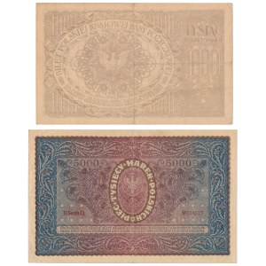 1.000 mkp 1919 Mai und 5.000 mkp 1920 - Satz (2 St.)