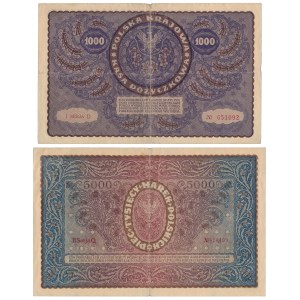 1,000 mkp 1919 August and 5,000 mkp 1920 - set (2pcs)