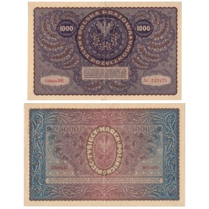 1,000 mkp 1919 August and 5,000 mkp 1920 - set (2pcs)