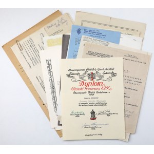 PSZnZ, Documents after Roman Skulskaya - SPK badge awards, Medal, National Treasure and other... - set (11pcs)