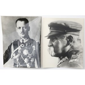 II RP, Fotografie, Józef Piłsudski, Edward Rydz-Śmigły i Władysław Sikorski - zestaw (3szt)