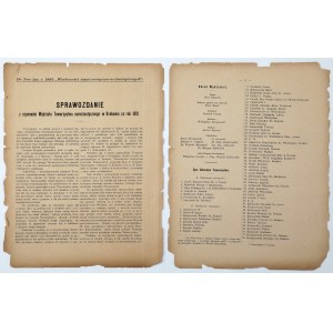Report on the activities of the Division of the Numismatic Society of Cracow for the year 1891 - set (2pcs)