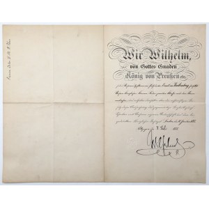 Silesia / Prussia, Awarding of the Order of the Royal Crown cl.II to Ernst von Wallenberg - signature of Wilhelm II