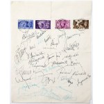 Summer Olympics 1948 - stamps with signatures of the "Olympic Team."