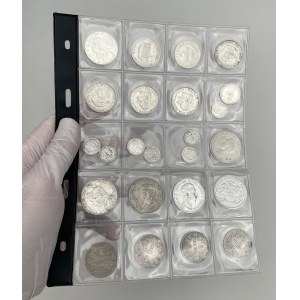 Europe, SILVER circulation coins - set (24pcs)