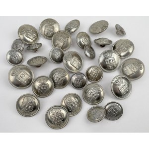 Krakow, Official buttons with the city coat of arms - set (30pcs)