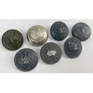 Military buttons, mainly of the Second Republic - set (7pcs)