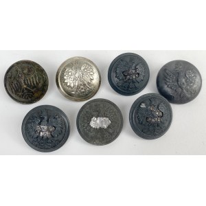 Military buttons, mainly of the Second Republic - set (7pcs)
