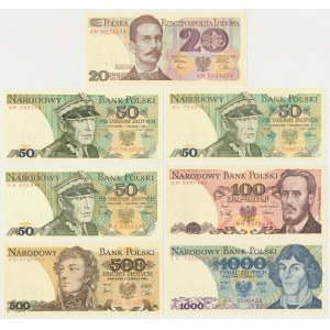 20 - £1,000 1982-1988 - sada (7ks)