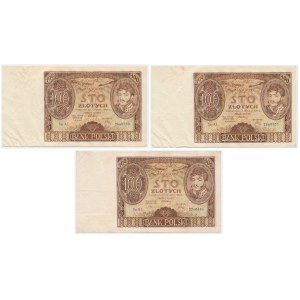 100 zlotých 1932-1934 - sada (3 ks)