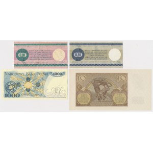 100 and 1,000 zloty 1940-1982, PEWEX 10 and 20 cents 1979 - set (4pcs)