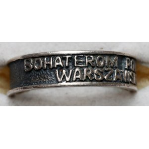 Insurrezione di Varsavia - Warmet - Mattone ad anello d'argento per il Monumento agli Eroi dell'Insurrezione di Varsavia - con certificato
