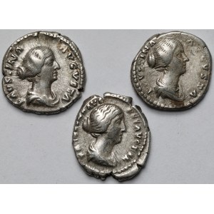 Faustina II the Younger (161-175 AD) Denarii, Rome - set (3pcs)