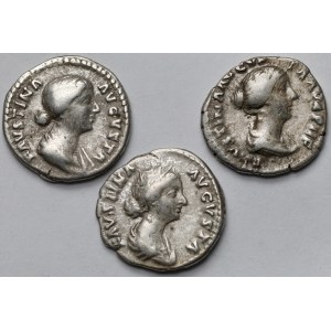 Faustína II. mladšia (161-175 n. l.) Denár, Rím - sada (3 ks)