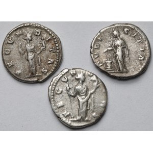 Faustína II. mladšia (161-175 n. l.) Denár, Rím - sada (3 ks)